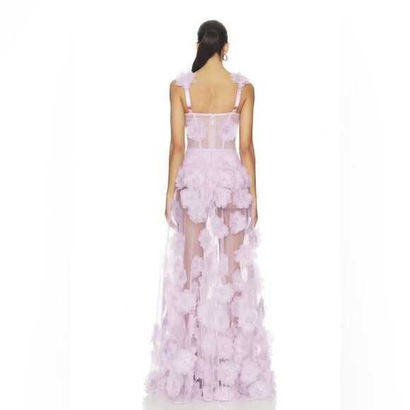 NEW BRONX AND BANCO Rosalie Lilac Lavender Floral Gown, wedding guest max - Picture 3 of 13